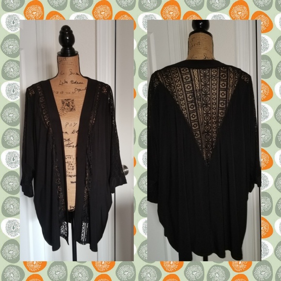 UNKNOWN Other - *Plus size* Black, Lace, Open Cover-up